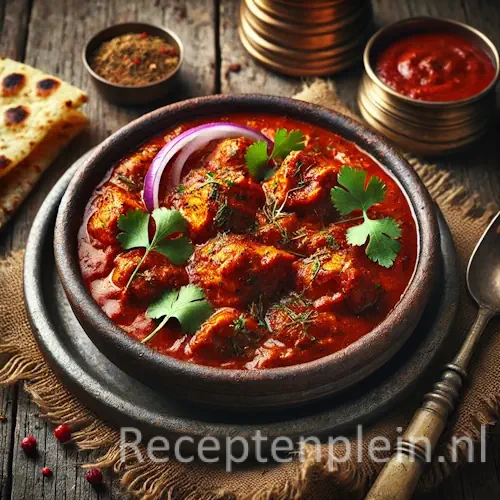 Indiase kip op rustieke houten tafel
