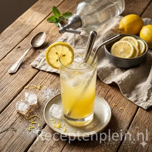 Lemon Squash op een rustieke houten tafel.