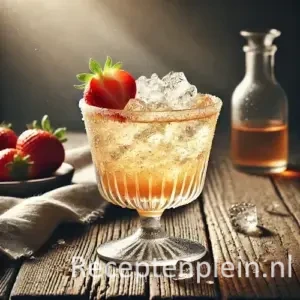 perfect kiss cocktail op een rustieke houten tafel.