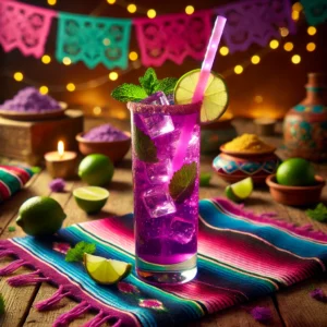 Purple Rain Cocktail met Blue Curaçao en Flügel