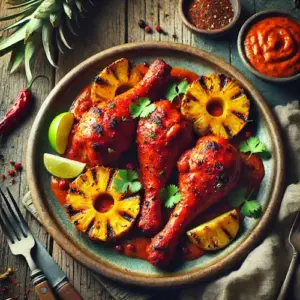 Tandooridrumsticks met pittige ananassaus