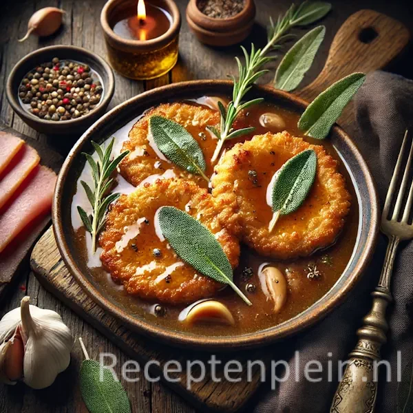 Varkensschnitzels in Salie-Ham Jus