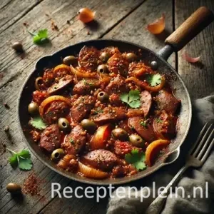 Kippenlevertjes masala op rustieke houten tafel