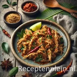 Lelawar ajam op een rustieke houten tafel