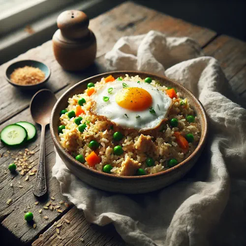 Nasi Goreng van de Koninklijke Marine 2 op rustieke houten tafel