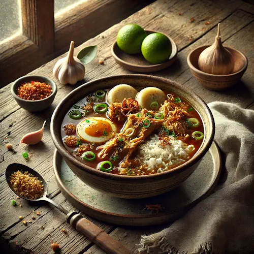 Soto madoera op rustieke houten tafel