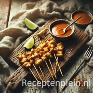 Kleine Kipsatés op rustieke houten tafel
