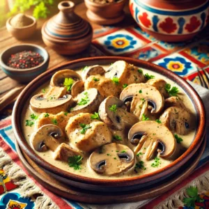 Romige Kippenragout met Champignons