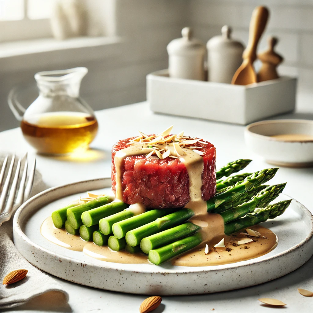 Tartaar met Asperges in een Romige Cognacsaus