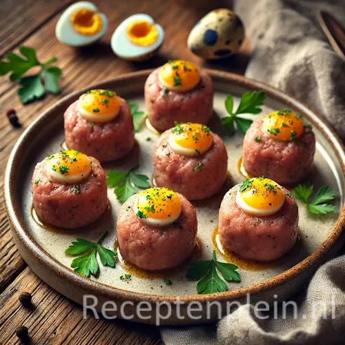 Amuse americain recept met filet en ei op een rustieke houten tafel