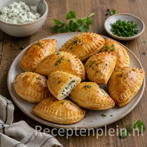 Piroschki recept op een rustieke houten tafel