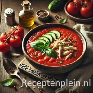 Koude tomatensoep met kip
