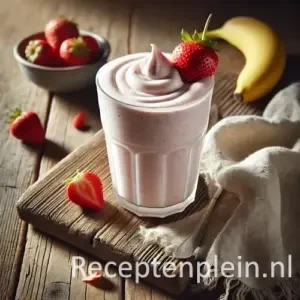 Wake up shake op een rustieke houten tafel.