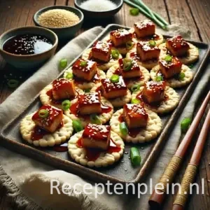 Rijstcrackers met teriyakikip