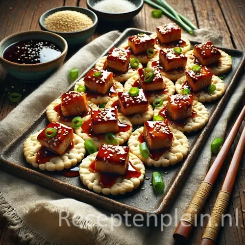 Rijstcrackers met teriyakikip