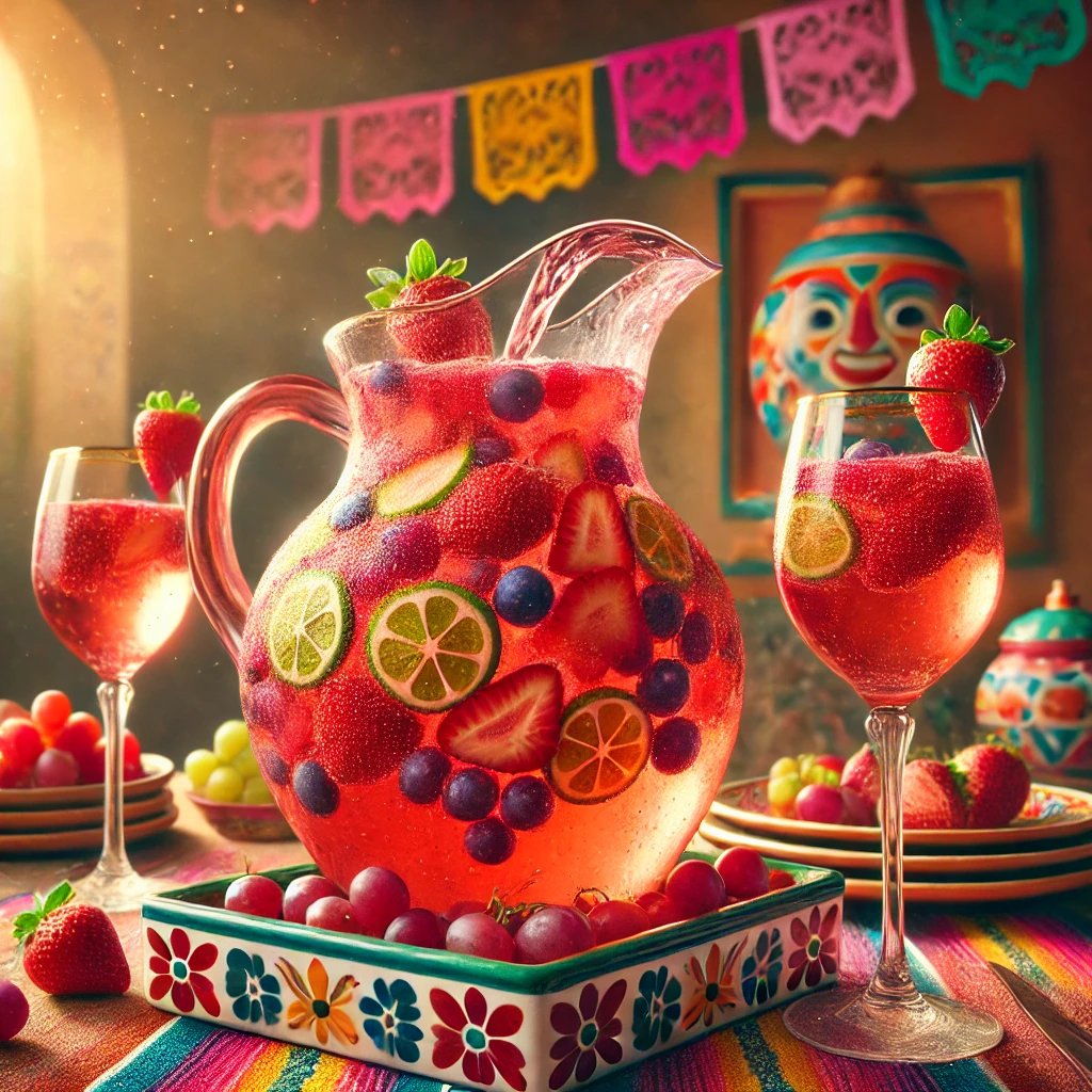 Zomerse Rosé Sangria met Aardbeien en Druiven