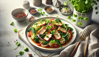 Thaise Varkensvlees Roerbak met Mie