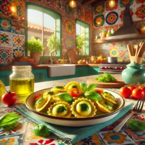 Tortelloni met Basilicumolie en Cherrytomaatjes