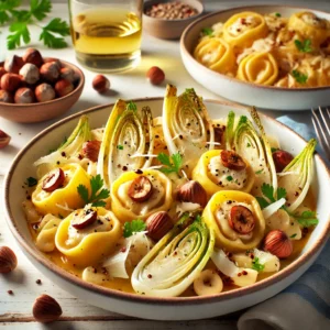 Tortelloni met Geroosterde Venkel en Romige Kaassaus