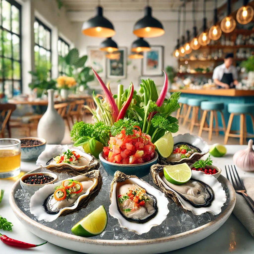Trio van Oesters met Drie Sauzen