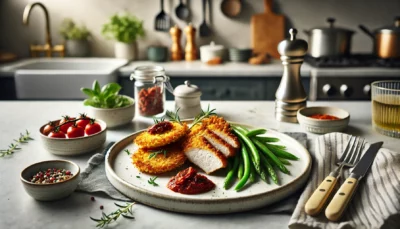 Varkensschnitzel met Rösti en Sperziebonen