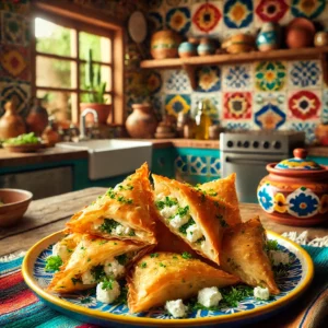 Knapperige Fetadriehoekjes uit de Airfryer