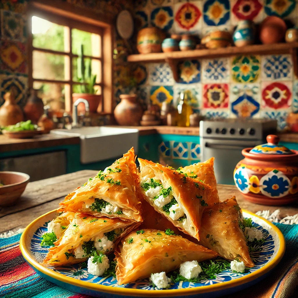Knapperige Fetadriehoekjes uit de Airfryer