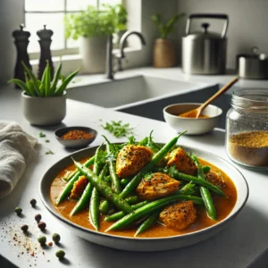Aromatische Snijbonen Curry met Kip