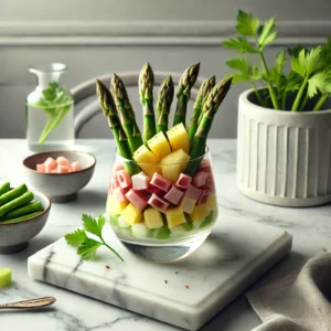 Frisse Asperge Cocktail met Ham en Ananas