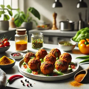 Half-Vega Gehaktballen met Kurkuma en Chilivlokken