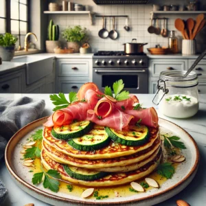 Hartige Pannenkoeken met Parmaham en Gegrilde Courgette