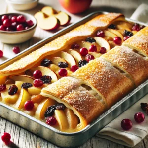 Heerlijke Appelstrudel met Rozijnen en Cranberries