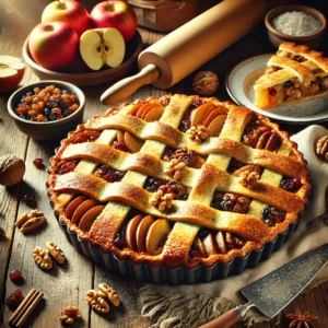 Klassieke Appeltaart met Walnoten en Rozijnen