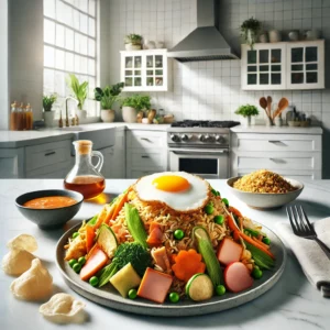 Klassieke Nasi Goreng met Ei en Pindasaus