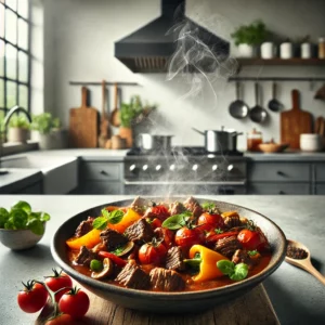 Langzaam Gegaarde Vleesschotel Goulash
