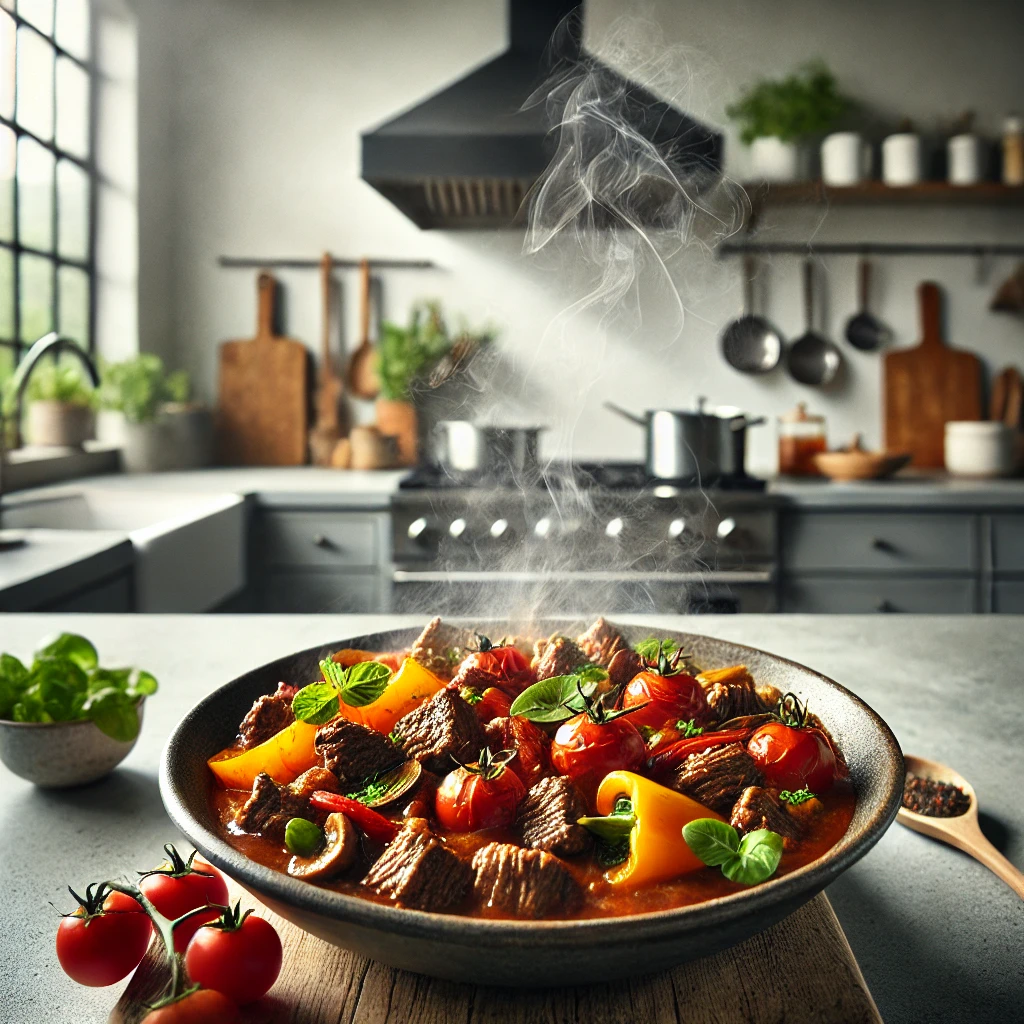Langzaam Gegaarde Vleesschotel Goulash