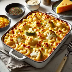 Ovenschotel Macaroni met Bloemkool en Kaassaus