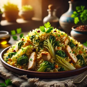 Pilav met Witlof en Vegetarische Kip