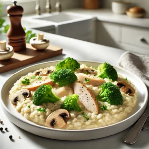 Romige Risotto met Kip, Broccoli en Champignons