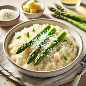 Romige Risotto met Witte Asperges en Pecorino