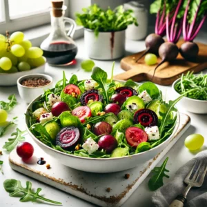 Rucola Salade met Druiven, Biet en Geitenkaas
