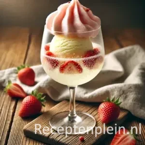 scroppino mocktail op een rustieke houten tafel.