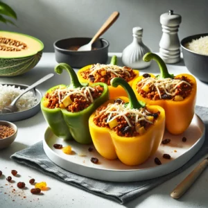 Vega Gevulde Paprika's met Courgette en Vega Gehakt