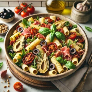 Zomerse Pasta Insalata met Artisjokharten en Prosciutto