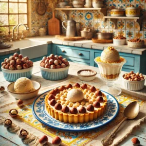 Hazelnoten Tompoes met Hazelnotenijs en Hazelnotensoufflé