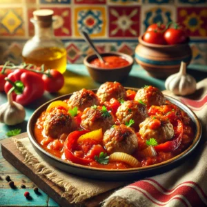 Spaanse Gehaktballetjes met Paprika en Tomaat