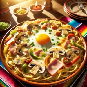 Spaghetti Ovenschotel met Ham en Paprika