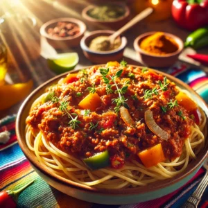 Spaghetti à la Bolognese met Paprika en Wortels