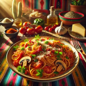 Spaghetti alla Caruso met Tomaten en Champignons
