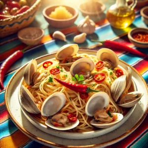 Spaghetti alla Vongole met Knoflook en Rode Peper